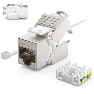 Keystone Jack Modul CAT8 STP RJ45 werkzeuglos Netzwerk Adapter Buchse Patchkabel