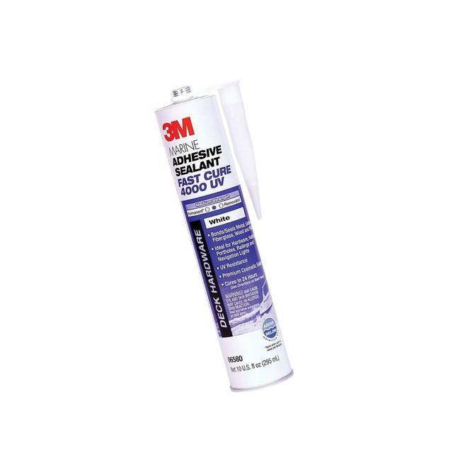 3M 06580 Marine Adhesive/Sealant Fast Cure 4000 UV, White / 1/10 Gallon