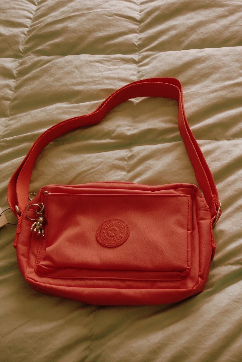 M red nylon crossbody bag