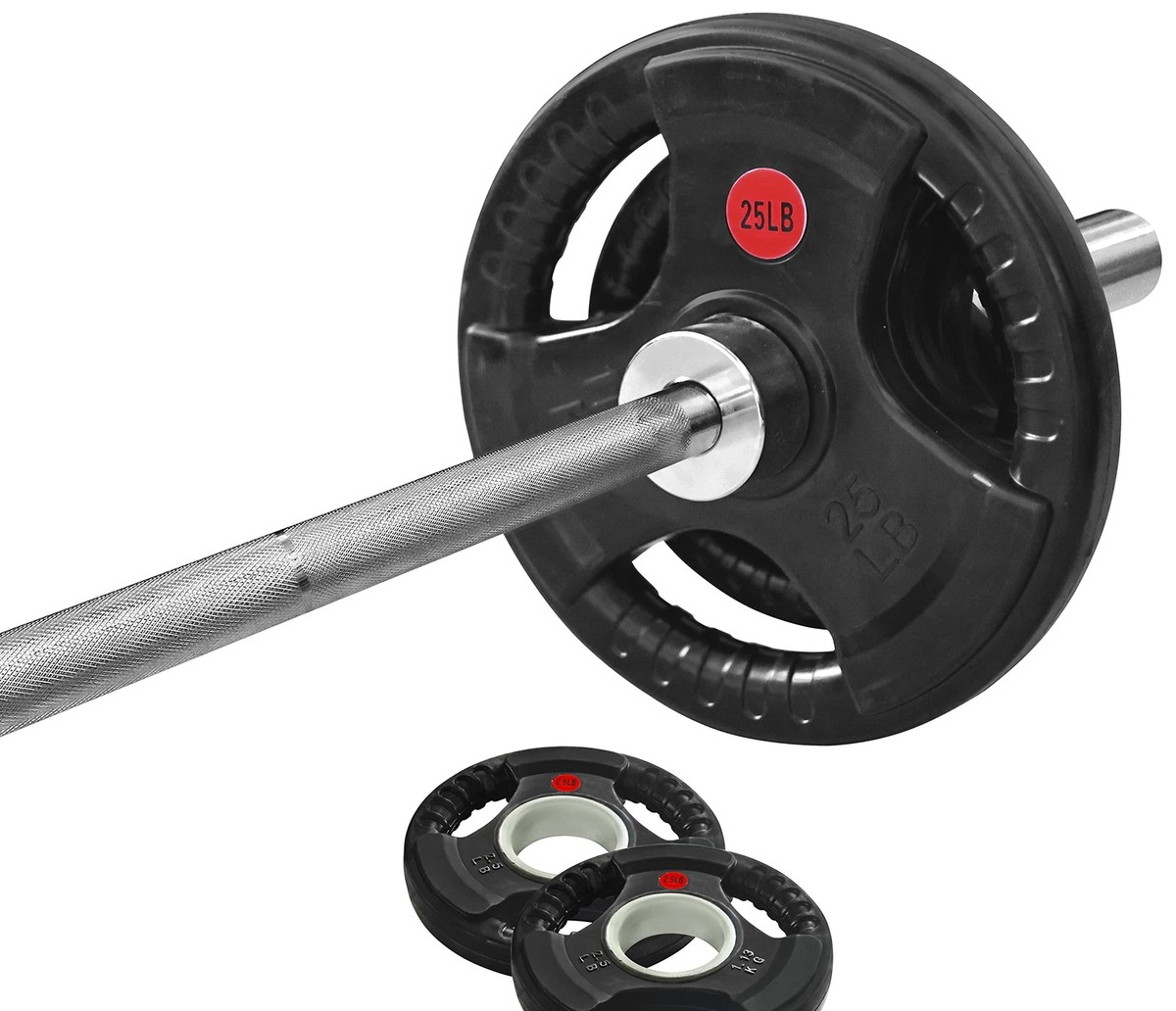 Signature Fitness Cast Iron Olympic 2-Inch Weight Plates Including  