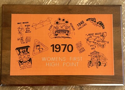 1970 WTSOA Triumph Owners Association Womens First High Point Plaque Wisconsin