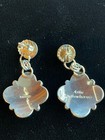 Navajo Artist Artie Yellowhorse Sterling Silver 4 Leaf Clover Flower Earrings — photo 9