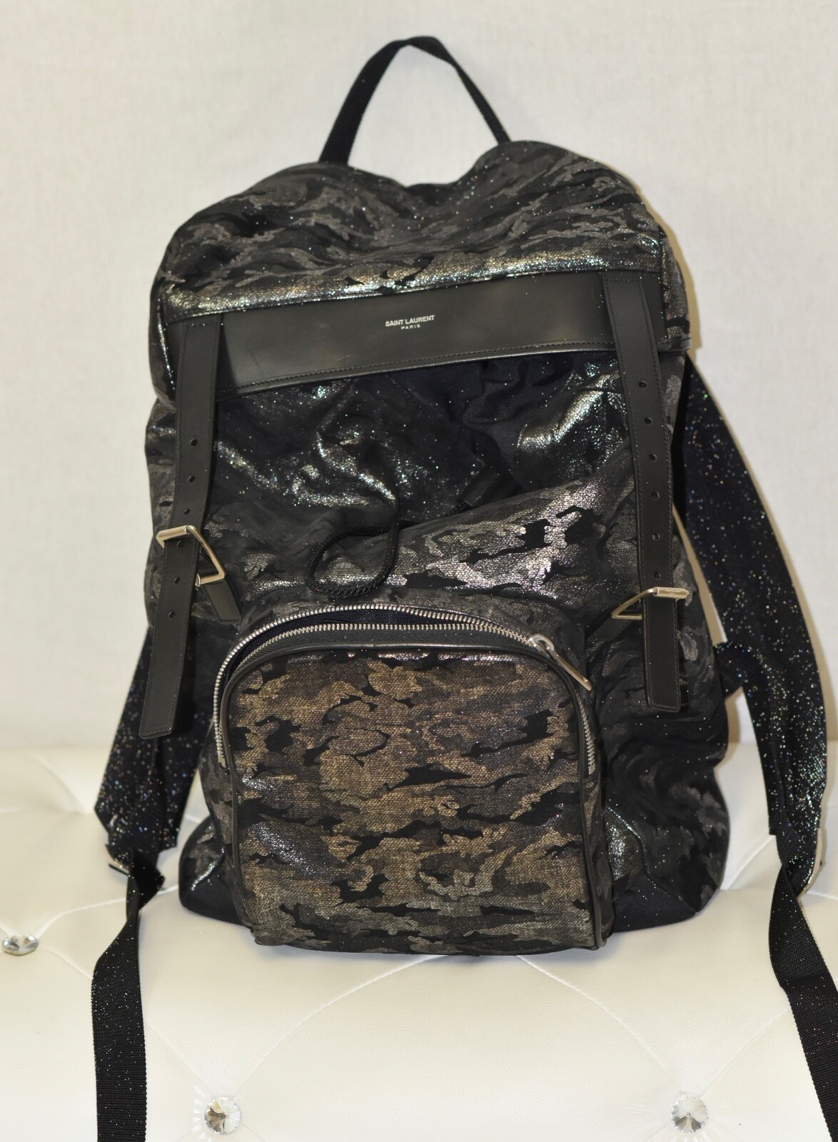 Zaino Saint Laurent Paris mimetico glitter RARO