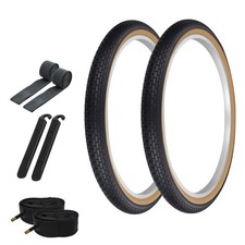 PRO TIRES 24 x 2.125 BLACK/GUM G-5009 W/ TUBES, RIM STRIPS,  TIRE LEVERS