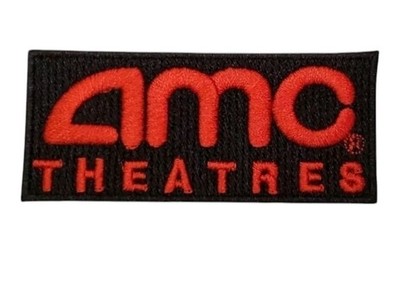 AMC Theaters patch IRON ON Embroidered.  2.5 ''X 1.25''