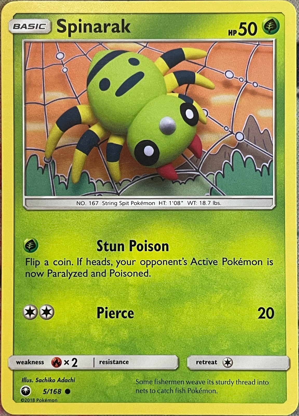 Spinarak - 5/168 - Celestial Storm Pokemon 2018