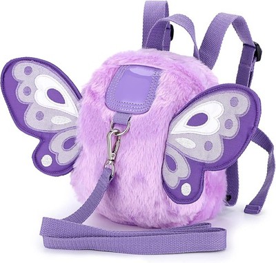 BTSKY Fluff Schmetterling Baby Kleinkind Rucksack Tasche mit Sicherheitszügel - Kinder Gehen
