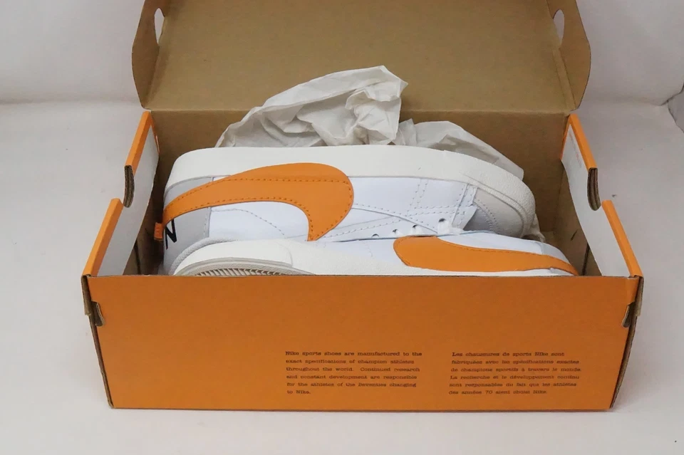 Nike Blazer '77 Jumbo Bajo Blanco Alfa Naranja Para hombres Talla 8 DN2158-100 NUEVO EN CAJA Foto 3 de 4