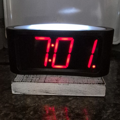 Sharp Digital LED Alarm Clock w/ Snooze, Light & Dimmer, Black 9vlt bttry backup