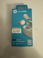 JLab GO POP True Wireless Earbuds Light Blue 35 Hr Playtime, Dual Connect New