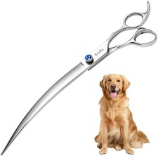 9inch Curved Dog Grooming Scissors Professional, VG10 Stainless Steel Sharp D...