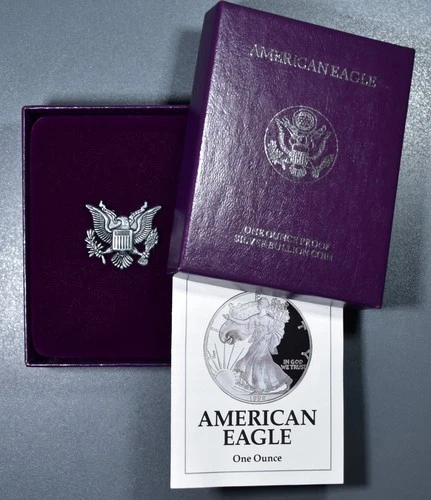 1992-S $1 AMERICAN SILVER EAGLE PROOF  1 oz .999 GEM PROOF w/OGP & COA  A6763