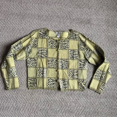 SMH Boutique leather Women's Black and green Jacket with cheetah print