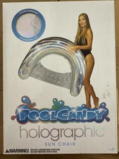 NEW PoolCandy Inflatable Holographic Color-Changing Sun Chair, AGES 6+