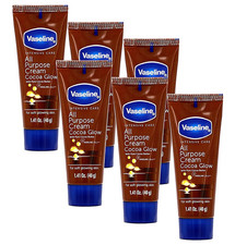 Vaseline All Purpose Cream Cocoa Glow, with Pure Cocoa Butter, 6-Pack, 1.41 FL O