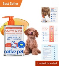 Omega 3 Fish Oil for Dogs Cats - Wild Alaskan Salmon, 8oz - Promotes Skin ...