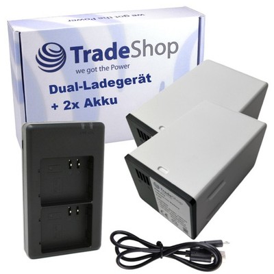3in1 Set: Dual USB-C Ladegerät + 2x Akku (15000mAh) für Arlo Netgear Go 2, Pro 3