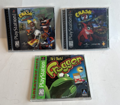 Lot of 3 Playstation 1 games 2 Crash Bandicoot , Frogger