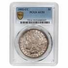1892CC Morgan Silver Dollar $1 PCGS AU 55