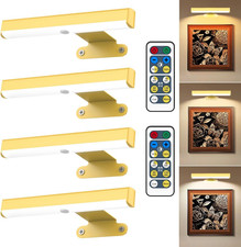 4Pack Wireless Picture Light with Remote,Battery Operated Wall Sconces for Wall