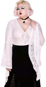 Killstar Fatal Attraction Bodysuit 4XL Ivory Dramatic Goth Victorian Lace Women