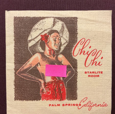 Famous Chi Chi Room Topless Dancer Palm Springs, CA. Cocktail Napkin VG Cond.