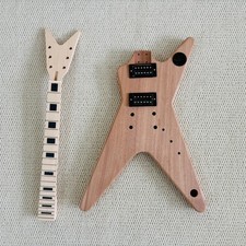 DIY Dean Electric Guitar Unfinished Kit Genuine Maple Fretboard Mahogany Body