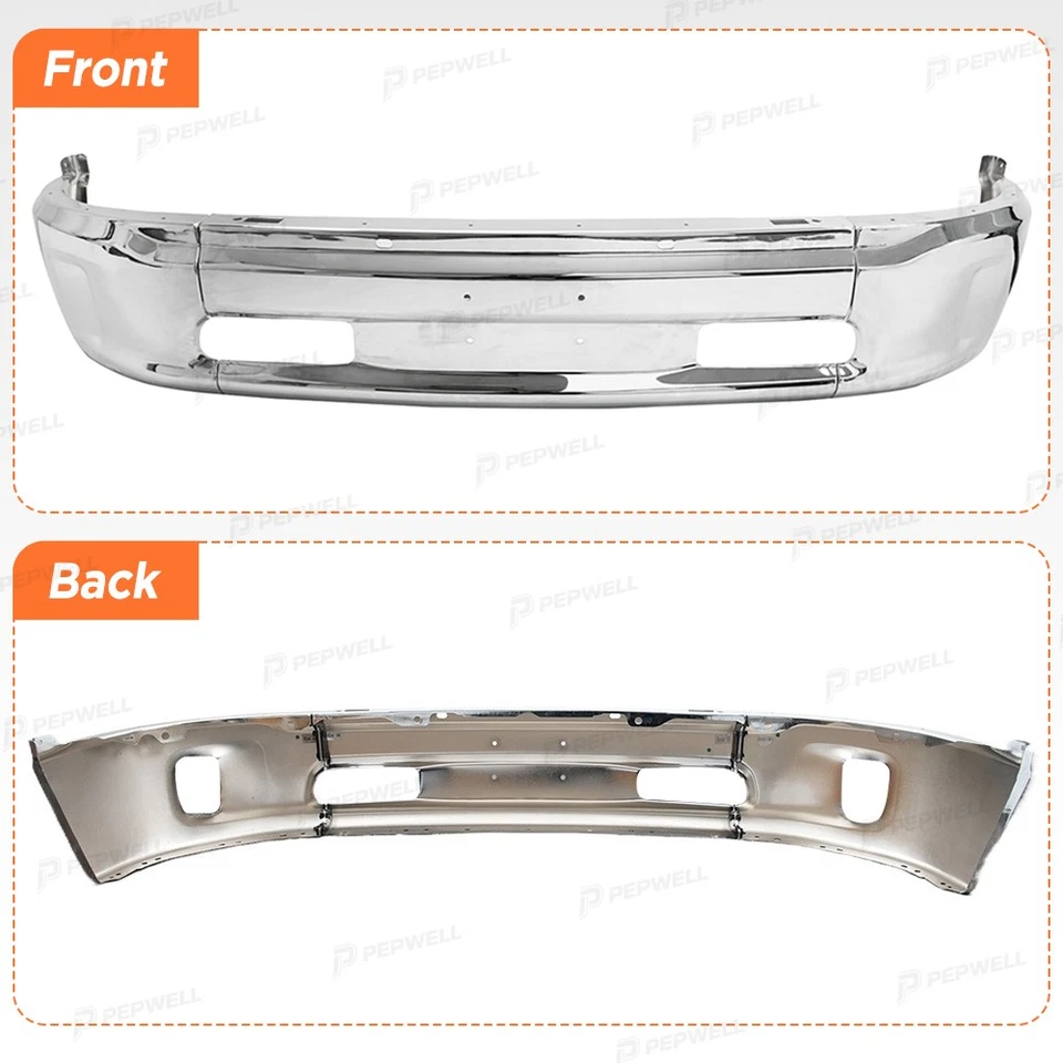 Chrome Front Bumper Cover Face Steel Bar For Dodge Ram 1500 2013-2018 2019-2024 - Image 3 of 4