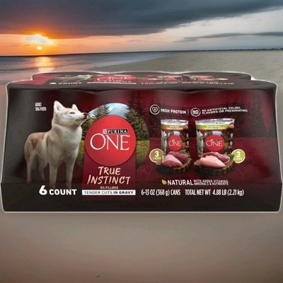 7 Pk Purina ONE True Instinct Tender Cuts in Gravy With Real Beef & Wild Salmon