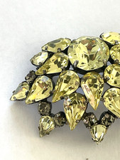 Bijoux vintage Exquis 1928 broche en métal doré et bleu avec - France