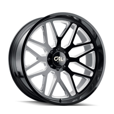 26x14 Cali Off-Road 9115 Invader 6x135 -76 Gloss Black Milled Wheels Rims Set(4)