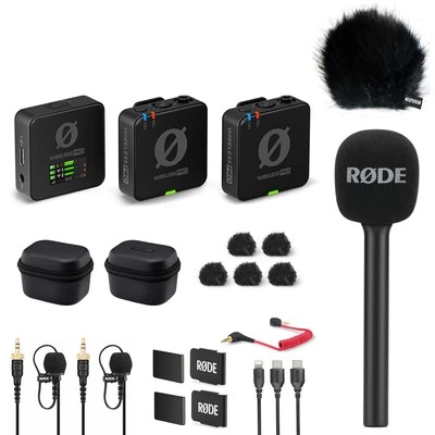 Rode Wireless Pro Mikrofon-Set mit Interview GO Handadapter und Windschutz - Bild 1 von 4