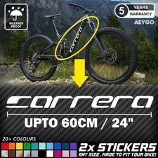 2x CARRERA Bike Frame Vinyl Decal Stickers Sheet Cycling Cycle Bicycle MX MTB