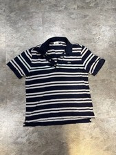Lacoste Vintage Stripped Polo White And Navy Size Medium