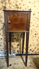 Antique Edwardian Mahogany Pedestal Cabinet Bedside Side Table