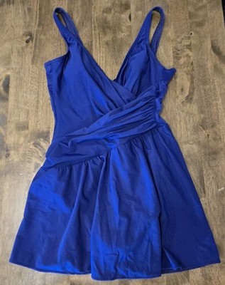 Magicsuit Miraclesuit Blue Celine Swim Dress NO SZ READ One Piece Swimsuit Wrap