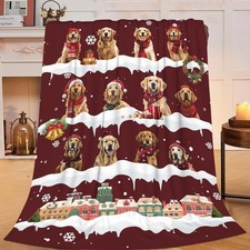 Golden Retriever Throw Blanket Soft Cozy Plush Fleece Pet Dog Gift 40x50 Inch