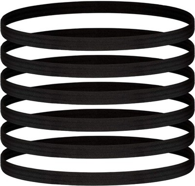WILLBOND 12 Pieces Black Thin Elastic Sports 12 Count (Pack of 1), black 