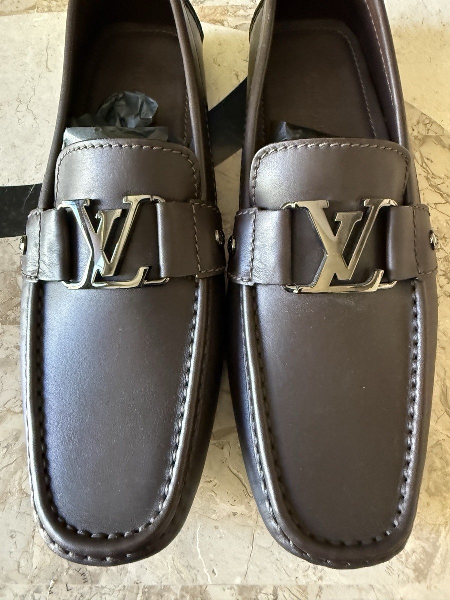 EUC Louis Vuitton Monte Carlo Loafers Dark Brown Leather Shoes UK