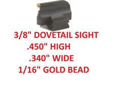 38 Dovetail Sight .450 High .340 Wide 116 Gold Bead Winchester Marlin Henry