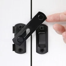 4 Packs Barn Door Latches，2.75” x 2.02” Black Stainless Steel