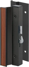 Prime-Line C 1003 Black Aluminum Sliding Door Handle Set with Hook Lock