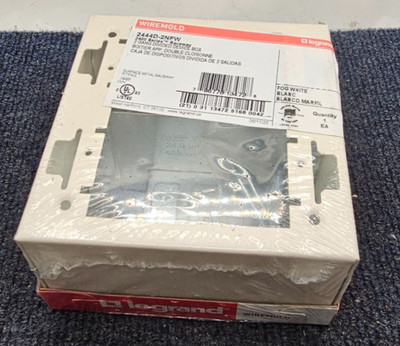 Wiremold 2444D-2NFW: 2400 Series Raceway 2-Gang Divided Device Box - Fog White