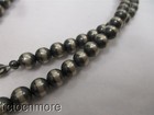 VINTAGE NAVAJO INDIAN PEARL BEADED NECKLACE STERLING SILVER 24" — photo 3