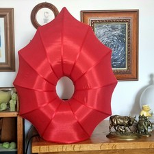Large Red Silk Vintage Thai Lamp Lantern