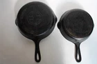 Vintage Griswold Cast Iron Skillet, No. 6 #899 J & No.5 #724