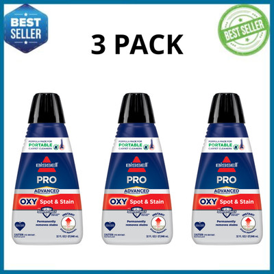 BISSELL Advanced Pro Oxy Spot & Stain Cleaner 32 oz 2038W Carpet, 3 Pack