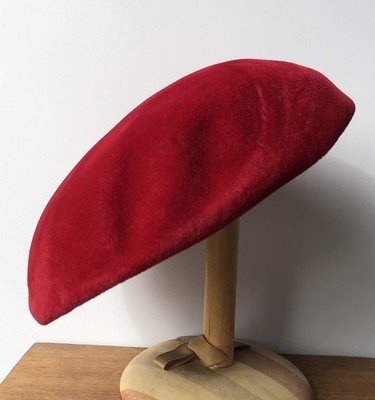 Borsalino Antica Casa Brown Fur Felt Beret Hat Made in Italy Vintage Women Vintage Borsalino Antica Casa Beret Hat Adult Brown Artist  main image 3