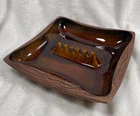 Vintage Brown Ashtray #1014 Made In USA 9"x9"
