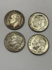 1 - 1960 D ,  1- 1962 D ,  2 - 1964 D  Roosevelt 10c coins circulated 4 COINS